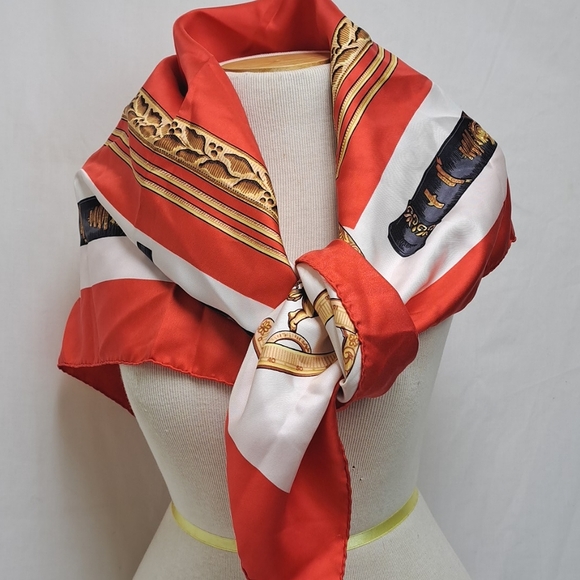 Foulards Baccara Lyon 100% Silk Made in France Scarf - Picture 5 of 8